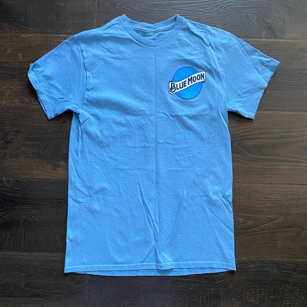 Blue Moon Beer Graphic T-Shirt Men’s Blue Brewery Logo Tee Size S